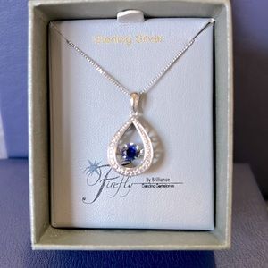 Firefly By Brilliance Dancing Simulated CZ Sterling Silver Necklace